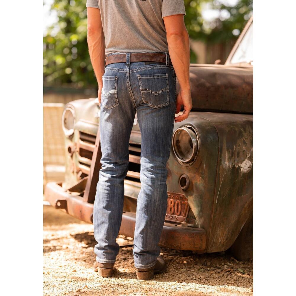 ROCK & ROLL DENIM Mens Revolver Slim Straight Leg Denim Blue Jeans Size 30W 32L